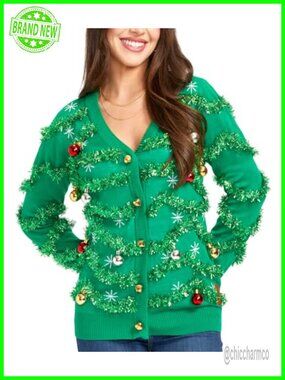Tipsy Elves Women's Cute Cardigan Ugly Christmas Sweater